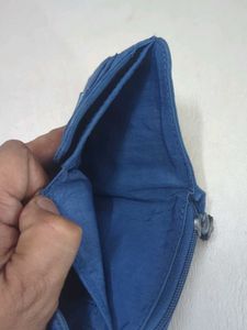 Stylish Blue Suede Wallet