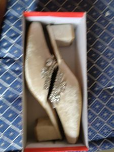 Elegant Rhinestone Heel Mules