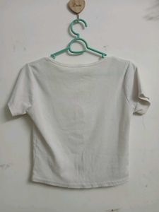 White Square Neck T-Shirt