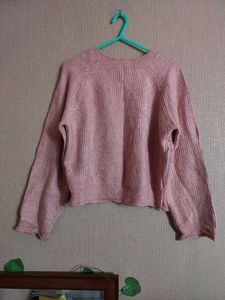 Pink Knit Pullover Sweater