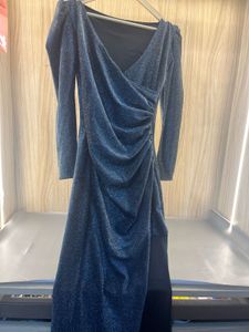 Sparkling Blue Long Sleeve Gown