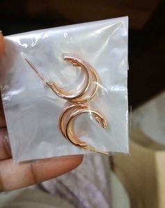 Rose Gold Triple Hoop Earrings