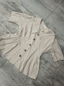 Stylish Linen Blend Button-Up Top