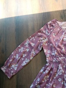 Chic Floral Print Midi Dress ( L size )