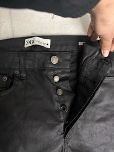 ZARA Chic Black Faux Leather Pant