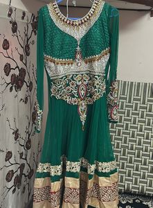 Stunning Emerald Green Embellished Anarkali