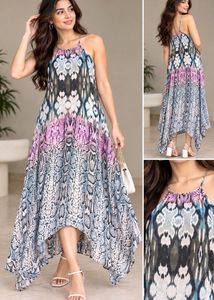 Boho Snake Print Maxi Dress