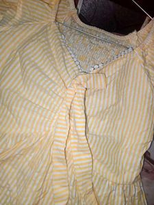 🌼 Yellow Striped Cute Tie-Up Top 🌼