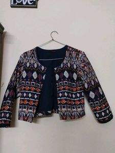 Patterned Cropped Jacket