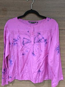 Vibrant Magenta Tie-Dye Tunic Top