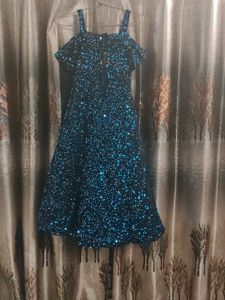 Sparkling Blue Sequin Party Dress