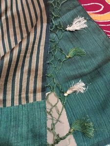 Elegant Metallic Grey Saree with Gold Motifs