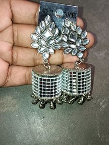 Mirror Jhumka Earrings &amp;Stude