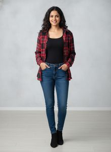 Red & Black Plaid Flannel Shirt
