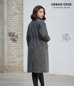 Urban Edge carbon black Denim Trench Coat