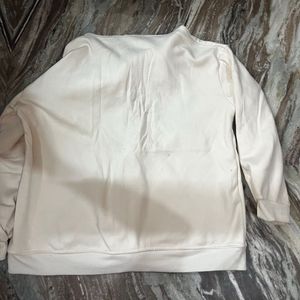 Cream Graphic Zip-Up Hoodie( no negotiations)