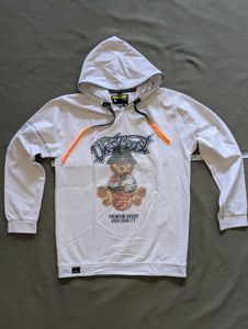 White Teddy Bear Graphic Hoodie