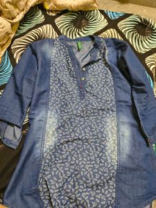 Stylish Denim Print Kurta