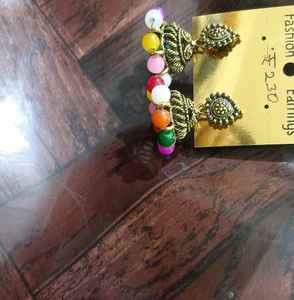 Multi Colour Jhumka Earrings