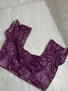 Embellished Purple Saree Blouse