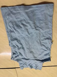 Blue Sleeveless Turtleneck Top