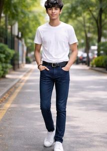 Men's Dark Blue Casual Pants/ Trousers/ Jeans