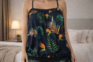 Tropical Print Bikini Top