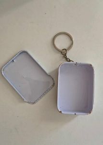 Cute Mini Keychain Box 2 and 1 Tin Bo