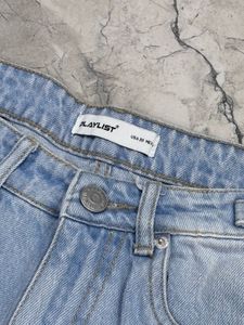 Light blue wide leg baggy jeans