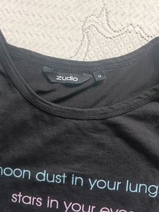 Zudio Women Black Typography Tshirt