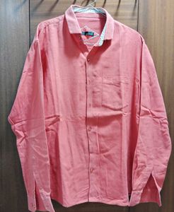 Men's Salmon Red Long Sleeve Shirt