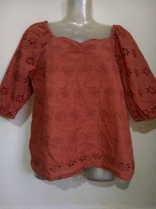 Chic Embroidered Square Neck Top 34"-36"