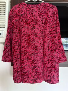 Vibrant Pink Animal Print Tunic Top