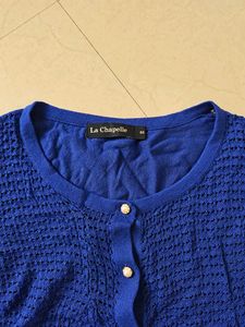 Chic Blue Knit Cardigan