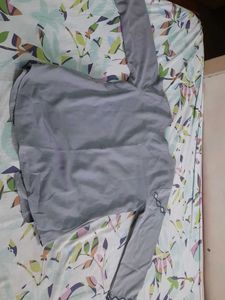 Grey Embroidered Top