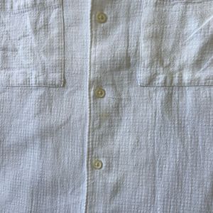 White Short Sleeve Button-Up Shirt