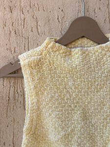 Cream Textured Sleeveless Top