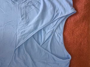 Blue Wrap Front T-Shirt