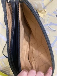 Embossed Floral Black Handbag