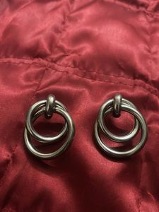 Silver Double Hoop Earrings