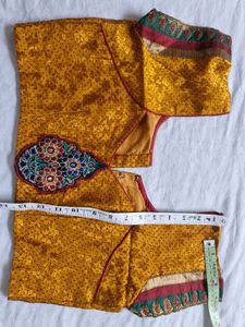 Mustard Yellow Festive Saree with Stitched Blouse