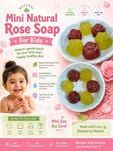 Mini Natural Rose Soap for Kids (pack of 5)