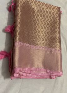 Baby Pink Brocade Saree🥻