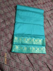 turquoise blue Banarasi silk saree