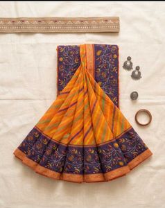 Vibrant Striped Saree