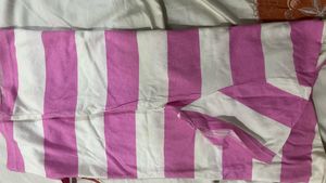 ZARA Pink and White Striped T-Shirt