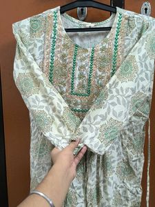 Embroidered Cotton Kurta