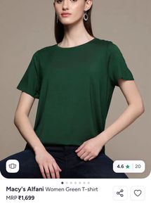 Macy’s Alfani Solid Green T-Shirt