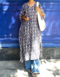 Printed Cotton Blend Kurta