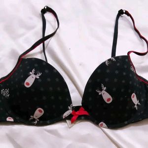 Cute Reindeer Print Bra